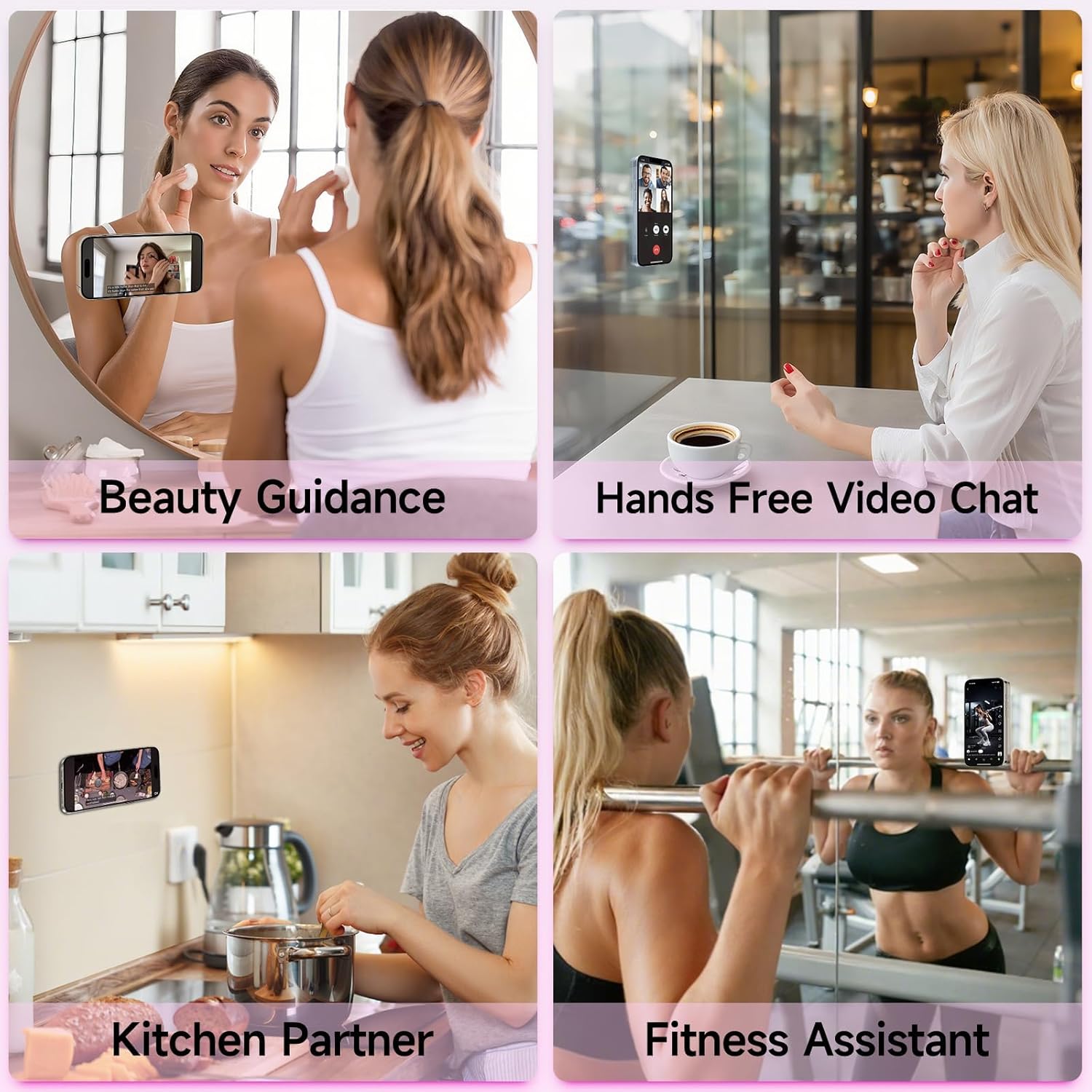 Silicone Suction Phone Case Mount, Non Slip Suction Cup Phone Mount, Phone Accessories Holder for Selfies and Videos, Translucent