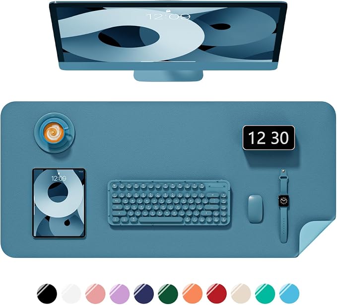 Desk Pad, 35.5" x 17" PU Leather Non-Slip Desk Mat Large Mouse Pad by Niniubye