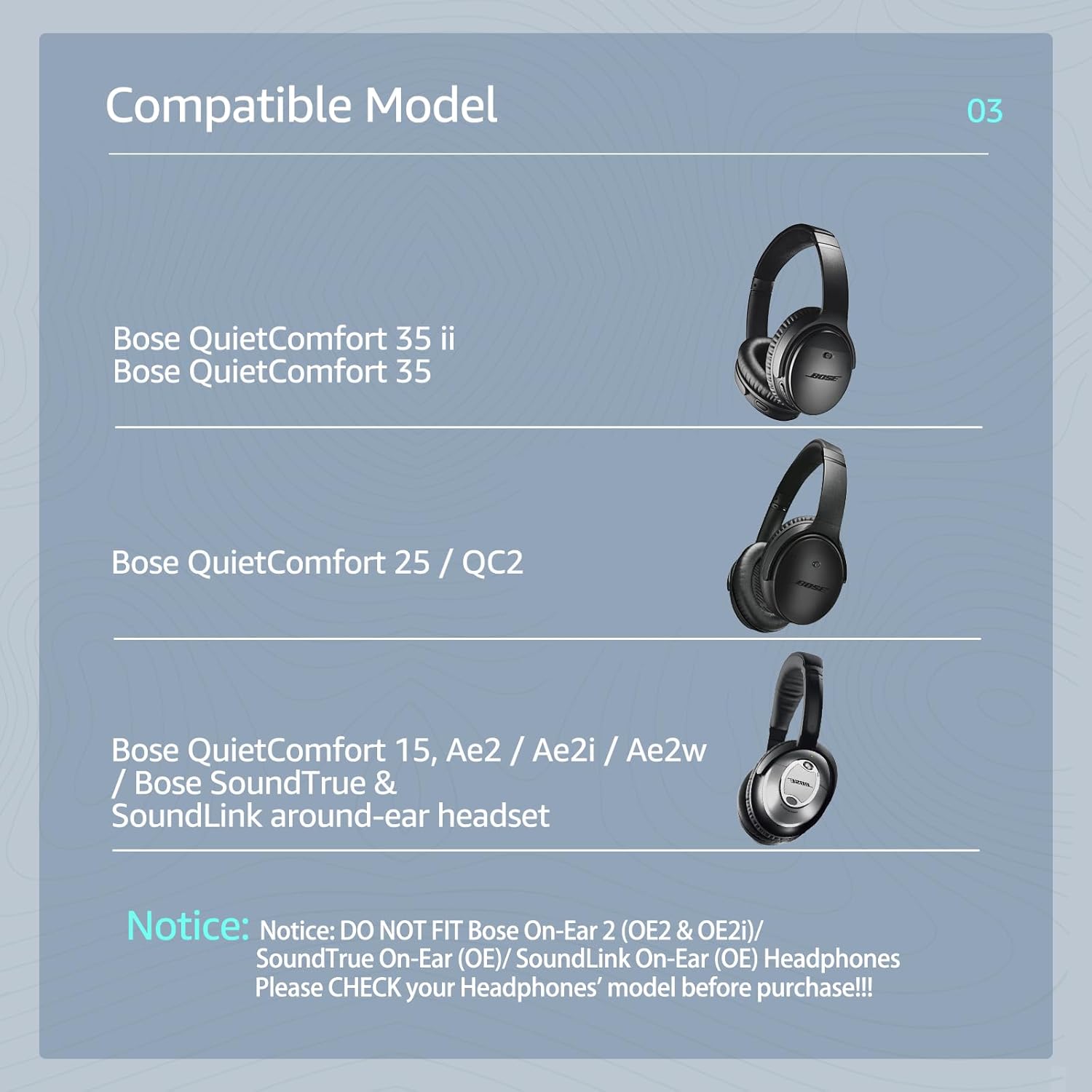 Fabric Comfort -Wzsipod Ear Pads for Bose QuietComfort 35/Qc35ii Headphones, Compatible with QC45 QC25 QC2 QC15 & More Series, Replacement Exclusive Styles, s1