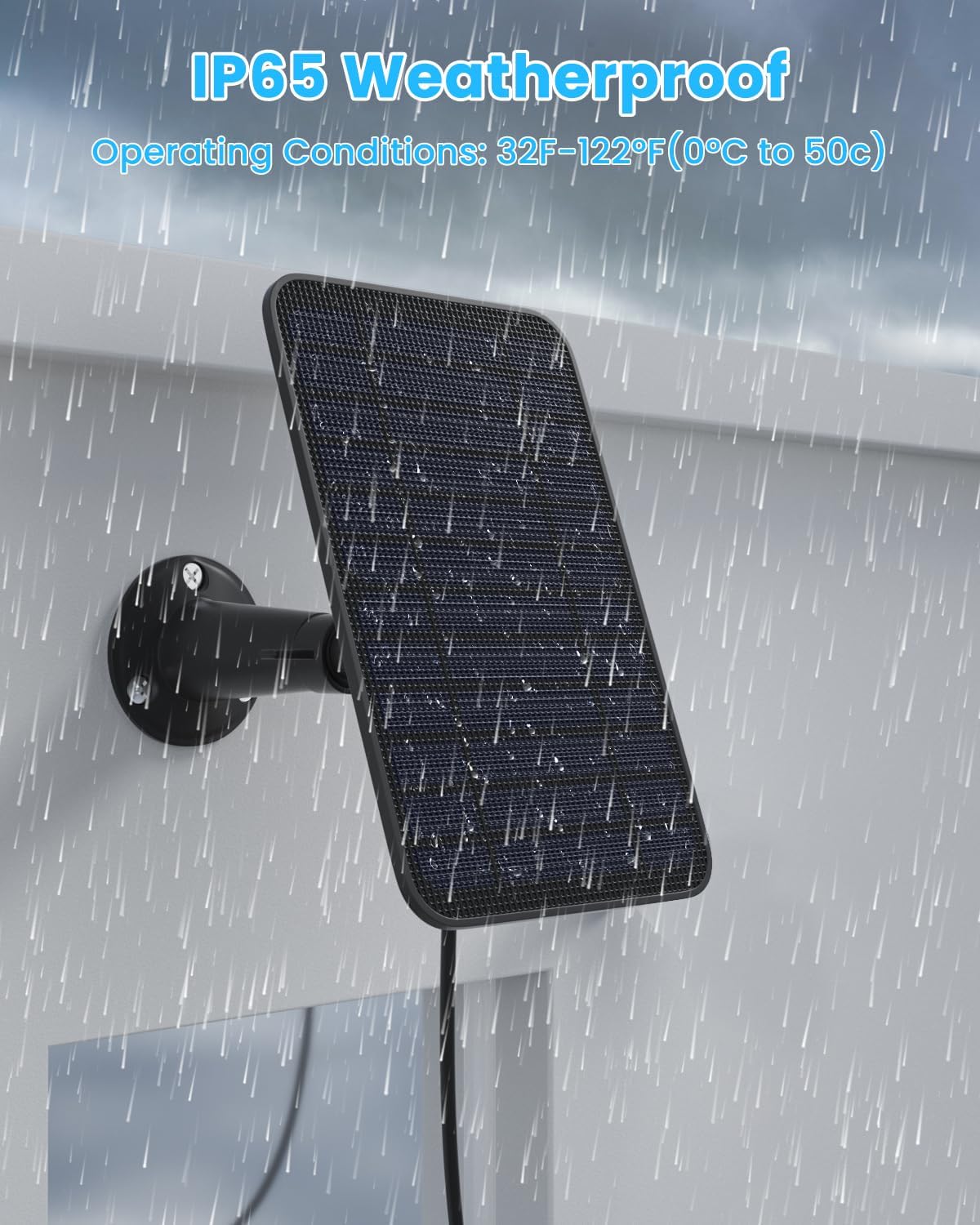 5W Solar Panel for Blink Camera Outdoor, Solar Panel Charger Compatible with Blink Outdoor 4 (4th Gen) Camera, Solar Panel w/Battery for Blink Camera, 9.8ft Cable Rubber Plug IP65 Waterproof, 3 Pack