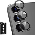 for Samsung Galaxy S25 Camera Lens Protector, Individual Metal Ring Tempered Glass Lens Cover, [Strong Adsorption] Scratch Resistant Ultra-Thin HD Clear Lens Cover, 1 Set-Black