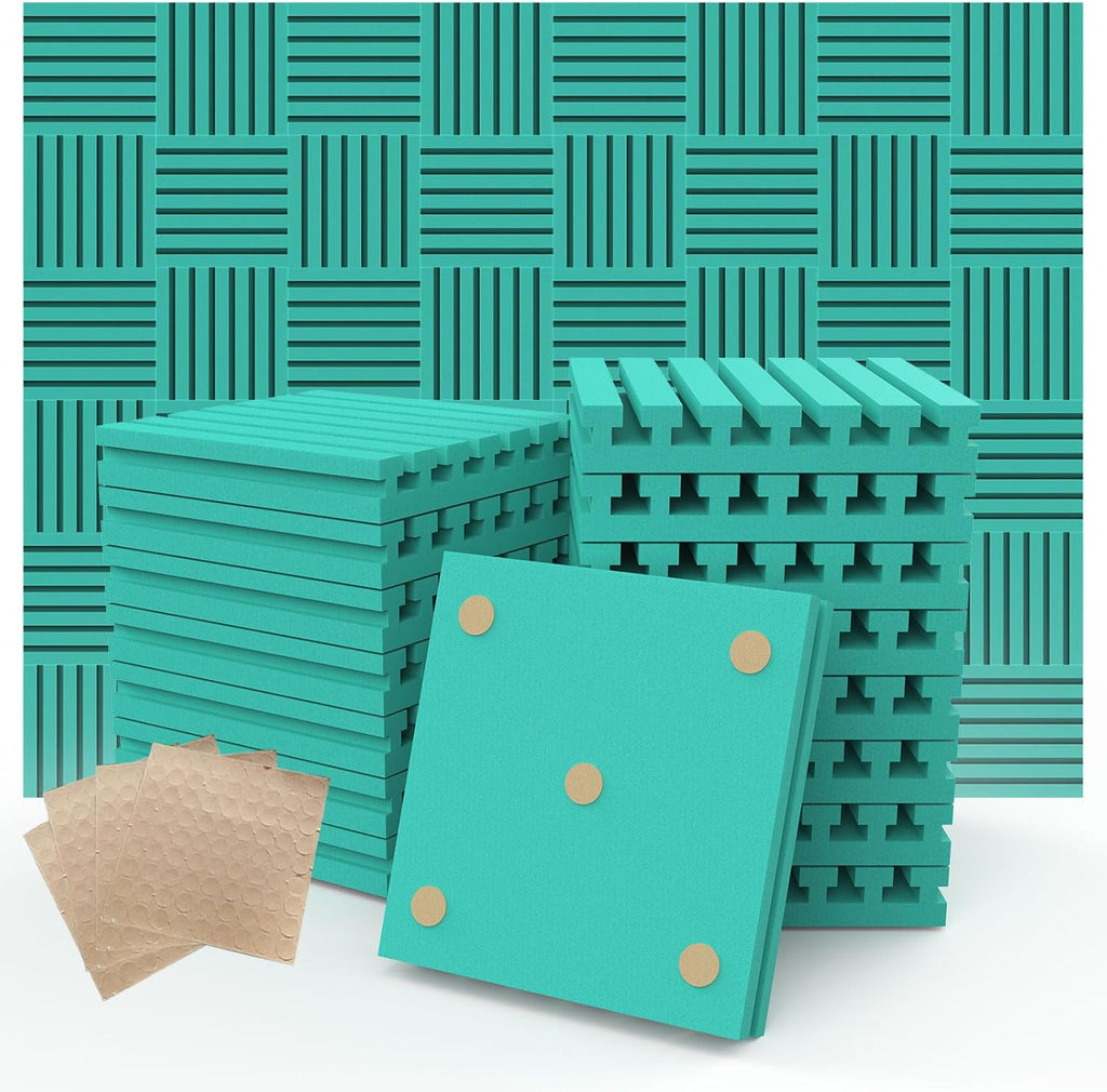 Sound proof foam panels for walls, let your life be free from noise disturbances, and fully enjoy the quiet and pleasant moments (GZ-L 12" X 12" X 1", 48PACK)