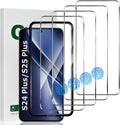 [4Pack] Screen Protector For Galaxy S24 Plus/S24+ Galaxy S25 Plus/Galaxy S25+[Tempered Glass] [Japan Glass with 9H Hardness]Fingerprint unlock with installation frame HD clear Screen Protector