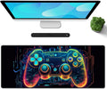 Galdas Gaming Mouse Pad XXL XL Large Long Extended Big Mousepad Non-Slip Rubber Keyboard Mouse Pad with Stitched Edges for Laptop Home Office (31.5x11.8x0.08 Inch) … (Handle)