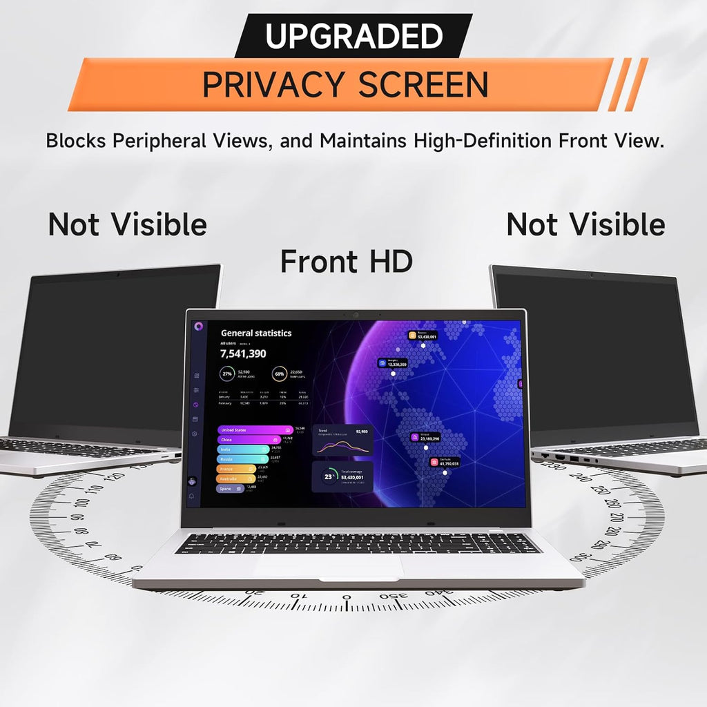 Nano Laptop Privacy Screen 16 Inch 16:10, No Glue Computer Monitor Privacy Shield, Matte Anti Glare Blue Light Filter Compatible with Lenovo Hp Dell Acer Asus Thinkpad Envy Xps