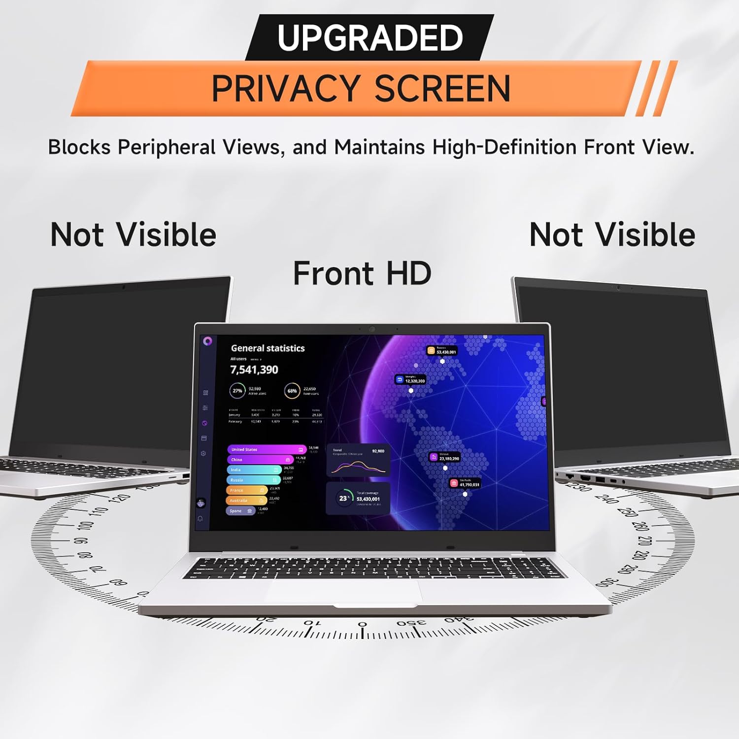 Nano Laptop Privacy Screen 14 Inch 16:10, No Glue Computer Monitor Privacy Shield, Matte Anti Glare Blue Light Filter Compatible with Lenovo Hp Dell Acer Asus Thinkpad Envy Xps