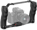 NEEWER Video Camera Cage Rig with Arca Type Quick Release Plate, Double Handles, 3/8" ARRI 1/4" Threads, Cold Shoes, Universal Camera Stabilizer, Compatible with SmallRig NEEWER Base Plate, CA077