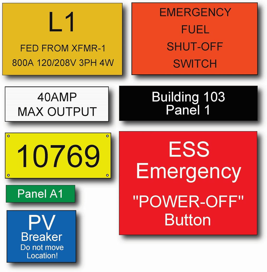 Engraved Electrical Panel Labels, Phenolic Labels, Breaker Box Label, Electric Meter Tags, Plastic Electrical Label, Plastic Tags