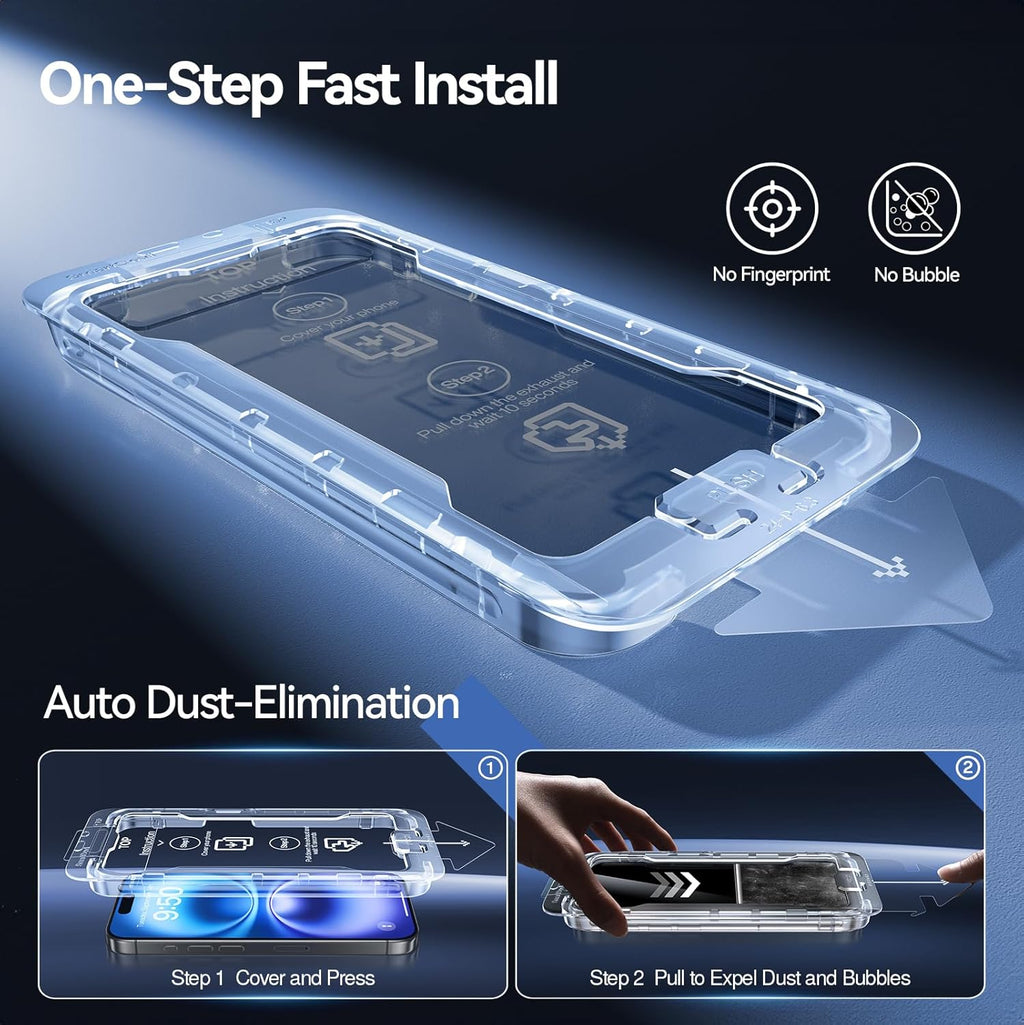 SMARTDEVIL 2PACK Privacy Screen Protector for iPhone 16 Plus Shatterproof Tempered Glass [True 28°Anti Spy] [9H Hardness] [Auto Dust-Elimination Install] [Bubble Free]