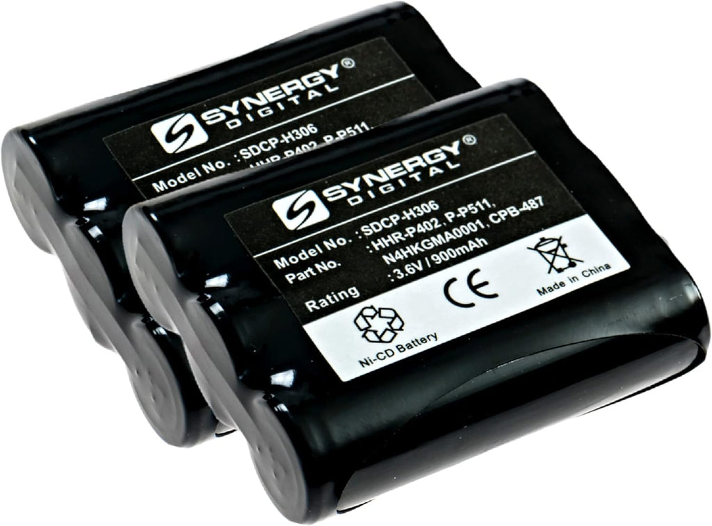 Synergy Digital Cordless Phone Batteries, Compatible with Panasonic P-P511 Cordless Phone, Combo-Pack Includes: 2 x SDCP-H306 Batteries