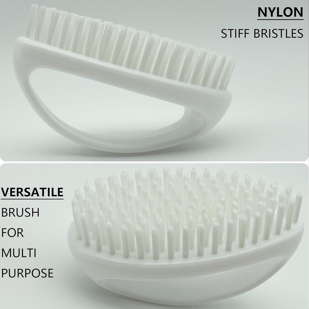 Scrub Brush for Cleaning Scrubbing Heavy Duty Stiff Nylon Bristles Cleaning Brush Multi-Purpose, White & Small Size