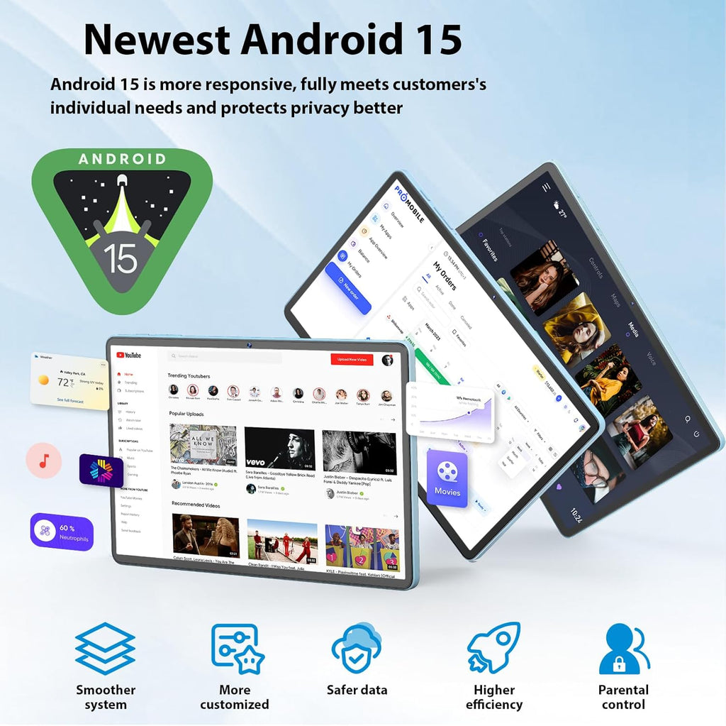 Android Tablet, 11 inch Android 15 Tablet with Keyboard, 24GB+128GB, 1TB Expand, 8000mAh, 5MP+13MP, 2.4G&5G WiFi, IPS Touch Screen, GMS Certified, 2 in 1 Tablets with Case, Mouse, Stylus(Silver)