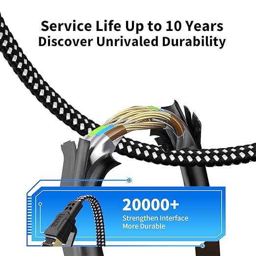 Cat 8 Ethernet Cable 15FT, Braided High Speed Internet Network Cable - Image 3
