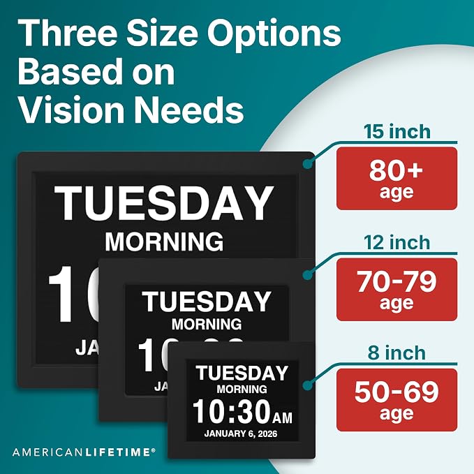 American Lifetime 【New 2023】 Dementia Clock Large Digital Clock - Image 3