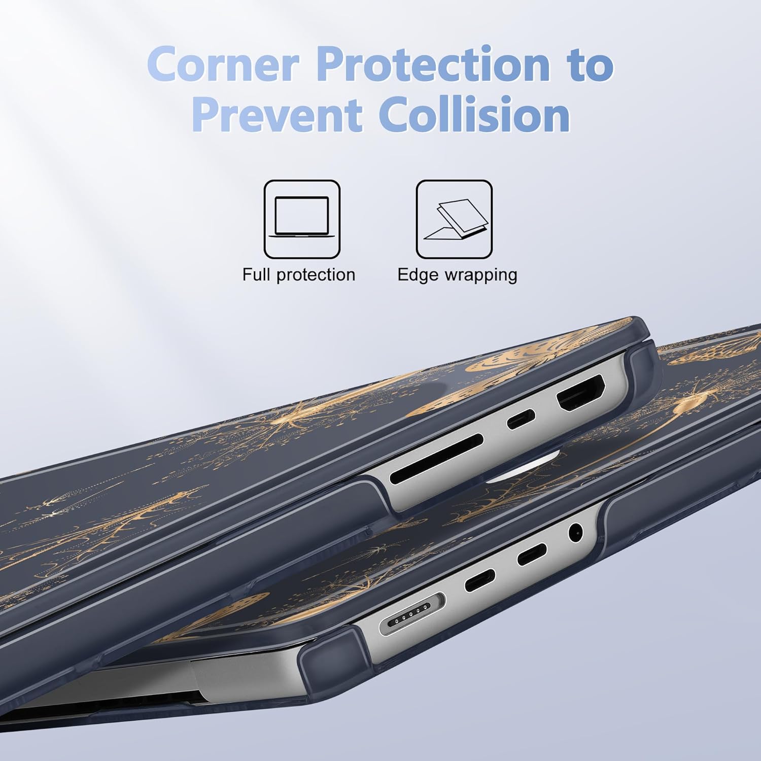 for MacBook Pro 16 inch Case 2021 2022 2023 2024 Release A3186 A3403 M4 A2991 M3 A2780 M2 A2485 M1 Pro/Max, Hard Shell Case with Screen Protector & Keyboard Cover, Butterflies