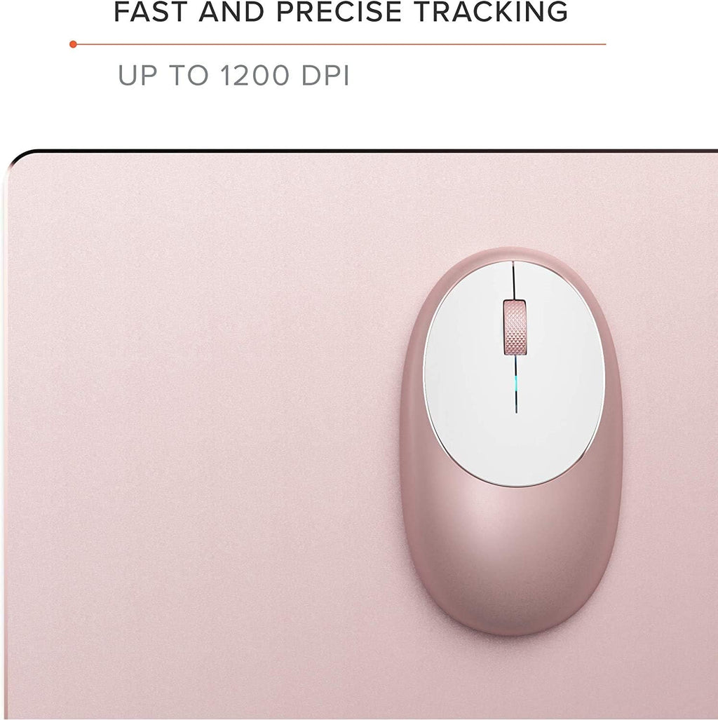 Satechi M1 Wireless Bluetooth Mouse, USB-C Rechargeable, Compact & Portable, for Mac/Windows, Compatible with M4/M3/M2 MacBook, Pro, Air/iMac/iPad Pro, iPhone 16/15/14 & More - Rose Gold