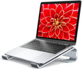 SOQOOL Laptop Stand for Desk, Computer Stand Riser for Desk,Ventilated Ergonomic Aluminum Notebook Stand Compatible with MacBook Air Pro Dell XPS HP 11 14 15.6 17.3 Inch Silver Work from Home