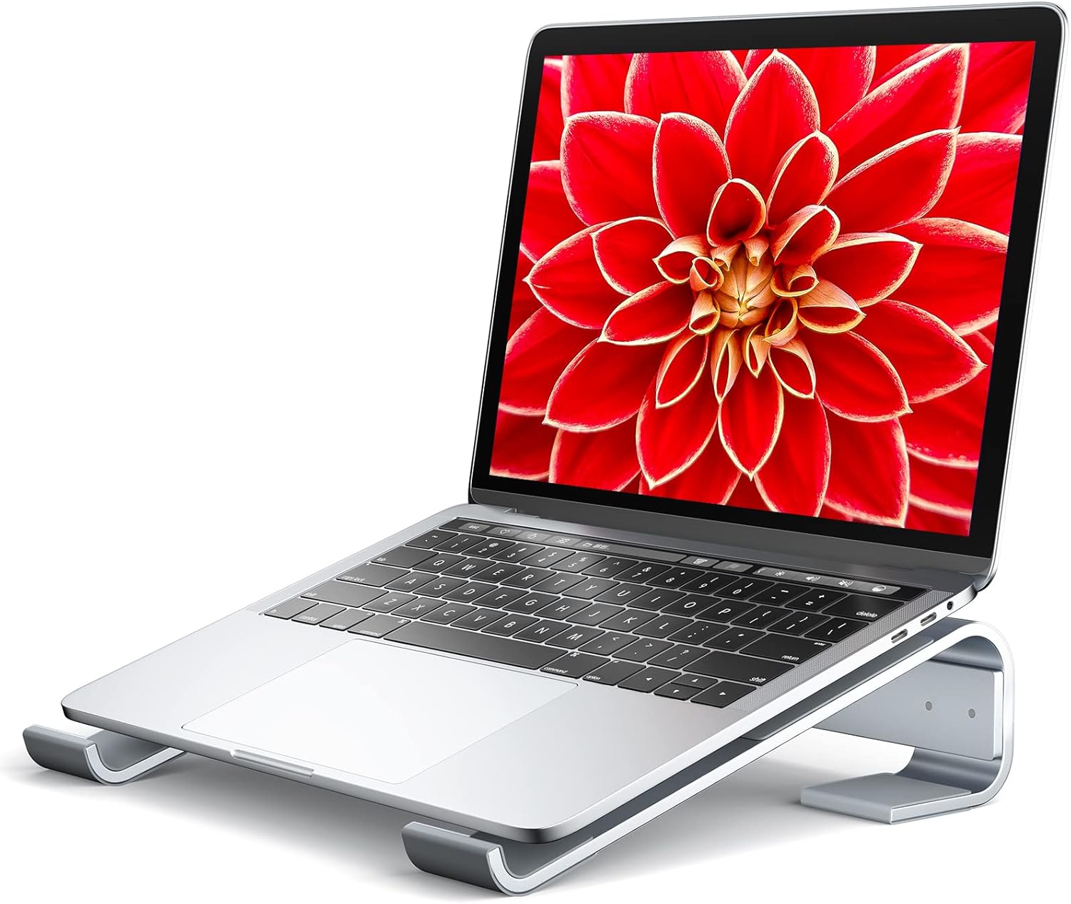 SOQOOL Laptop Stand for Desk, Computer Stand Riser for Desk,Ventilated Ergonomic Aluminum Notebook Stand Compatible with MacBook Air Pro Dell XPS HP 11 14 15.6 17.3 Inch Silver Work from Home