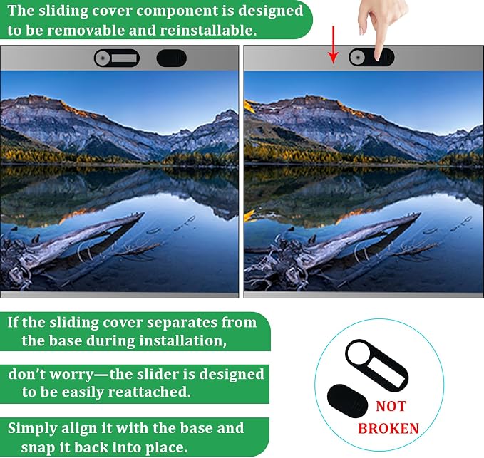 ZUCUCUC Laptop Camera Cover Slide, Camera Cover, 9 Pack Ultra Thin Webcam Cover - Image 2