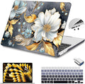 Teryeefi Compatible with M3 M4 MacBook Air 15 inch Case 2025 2024 2023 Release A3241 A3114 A2941, Hard Shell Cover & Keyboard Cover & Screen Protector & OTG Adapter - W-Modern Abstract Art
