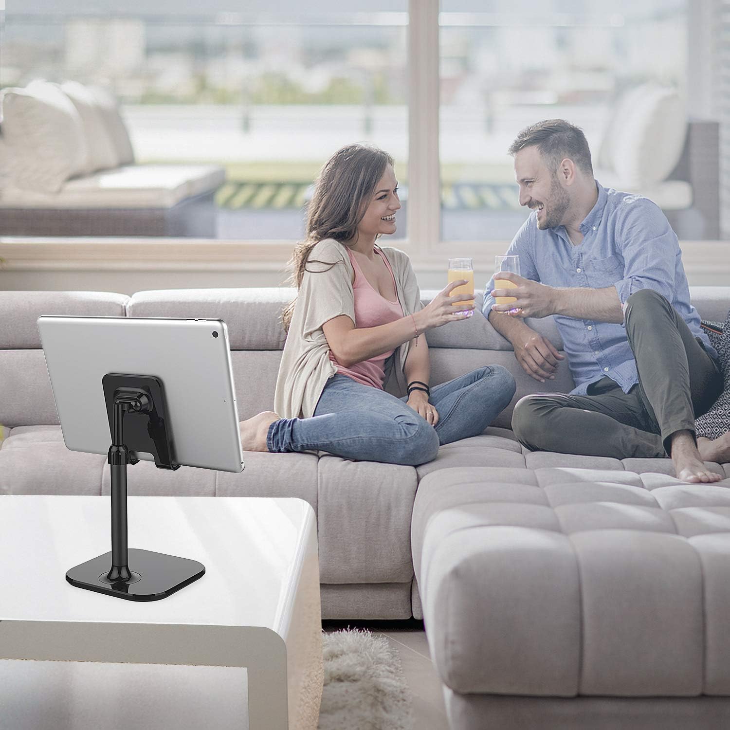 Doboli Cell Phone Stand, Phone Stand for Desk, Phone Holder Stand Compatible with iPhone and All Mobile Phones Tablet, Gifts for Adults Women Men Mom Wife, Black