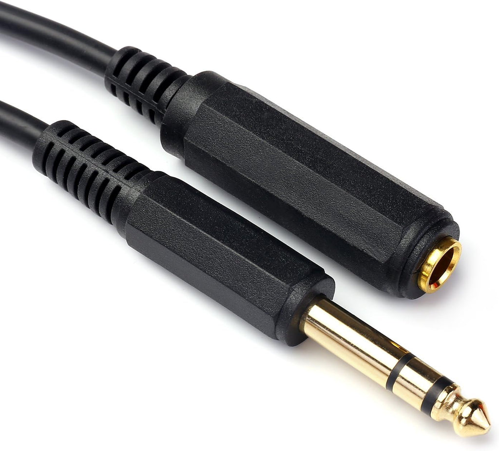 Disino 1/4 Inch Male to Female Stereo Extension Cable Gold Plated Quarter inch Headphone Extension Cable Cord- 20FT /6.6 Meters