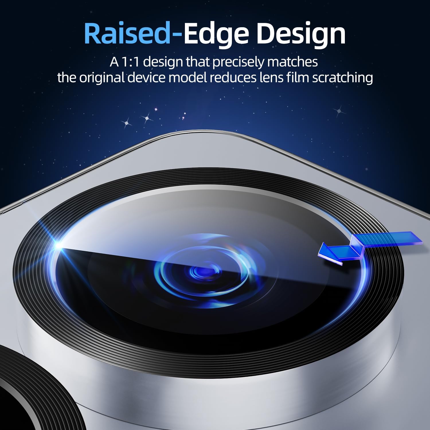 X-it Camera Lens Protector for Samsung S25 Plus, 9H Tempered Glass, Independent Metal Aluminum Edge Original Protection Design, Suitable for Phone Case, Anti-scratch, Anti-reflective,Blue