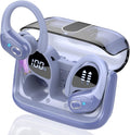 Wireless Earbuds 75hrs Bluetooth 5.4 Headphone Sport, 2025 Bluetooth Earbuds Stereo Deep Bass Over Ear Bud with Earhooks, ENC Noise Cancelling Mic, IPX7 Waterproof Earphone, Purple Blue