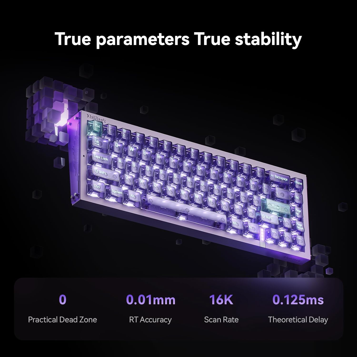 MelGeek REAL67 Wired Keyboard, Gaming Keyboard with RGB, Special Magnetic Switches, Rapid Trigger, Hot-Swappable, Snap Tap & Adjustable Actuation, Online HIVE Custom (Potassium-Transparent Purple)