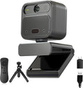 4K Webcam with 2 Microphone, Wide Angle PC Cameras with Mirror & Flip Funtion, Remote, Precise Focus, Privacy Cover, Tripod, Great for Computer, Zoom, OBS, Teams, Laptop, Personal Video Calling