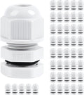 XHF 45 Pcs 1/4 Inch IP68 Strain Relief Nylon Cord Grip NPT Cable Glands Adjustable UL Listed and RoHS Compliant (Grey)