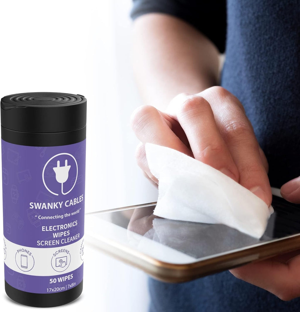 Screen Cleaner Wipes: Electronic Wipes for Screens - Computer Screen Wipes for Lens, Phone, TV Screen and Monitor Cleaning - Tech Wipes & Microfiber Cloth (Canister, 600 Count)