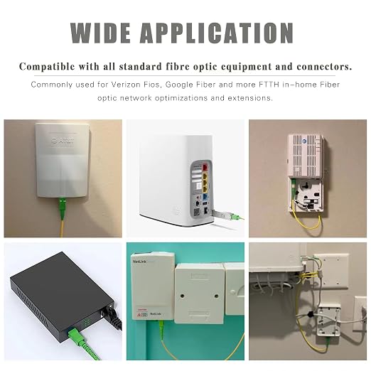 50Pack - 30m SC/APC to SC/APC Fiber Optic Internet Cable, Single Mode Patch - Image 2