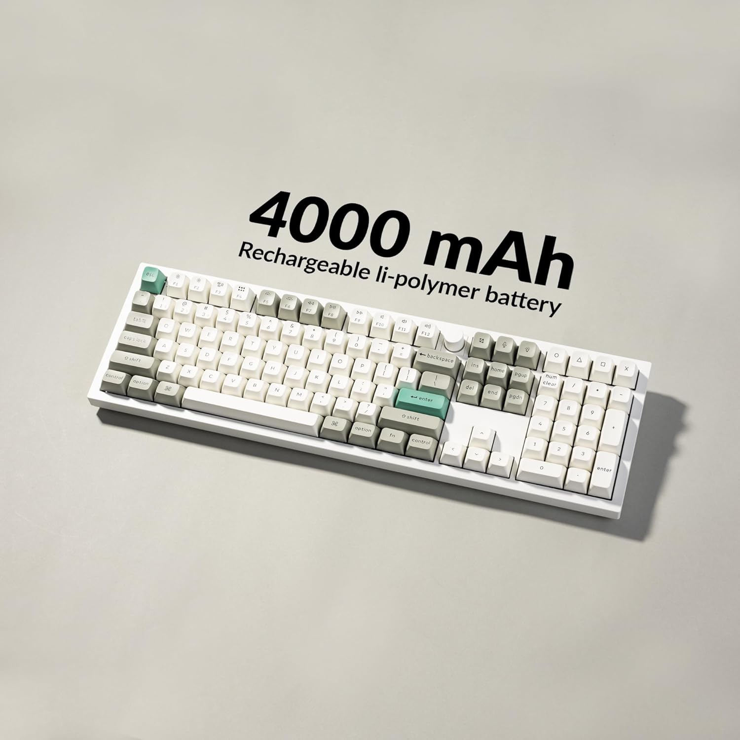 Keychron Q6 Max QMK/VIA Bluetooth Wireless /2.4 GHz/USB-C Wired Custom Mechanical Keyboard, Full Size Programmable Knob RGB Backlit Hot-Swappable Gateron Brown Switch for Mac Windows Linux - White