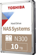 Toshiba N300 10TB NAS 3.5-Inch Internal Hard Drive - CMR SATA 6 Gb/s 7200 RPM 512 MB Cache - HDWG71AXZSTA