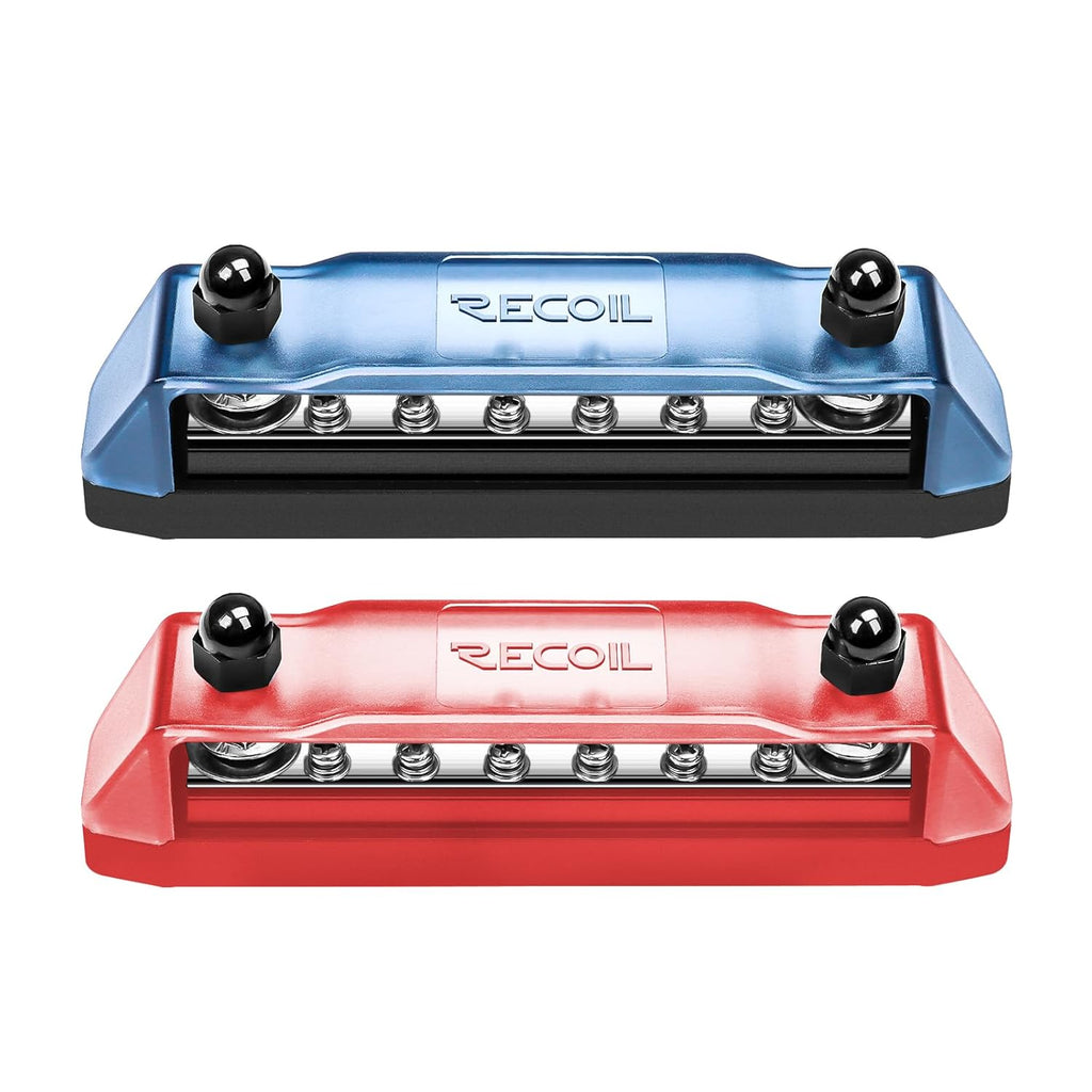 Recoil BB212P Power Distribution Block 12V 150A Dual 5/16” Studs Bus Bar Terminals Battery Busbar for Boat Automotive Solar Wiring