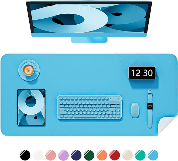 Desk Pad, 35.5" x 17" PU Leather Non-Slip Desk Mat Large Mouse Pad by Niniubye