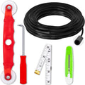 Window Screen Repair Kit, Screen Door Repair Kit, 0.14"X100' Screen Spline for Window Screen, 5 in 1 Screen Replacement Kit, Screen Roller Tool Round Retainer Spline Removal Hook Ruler Cutter