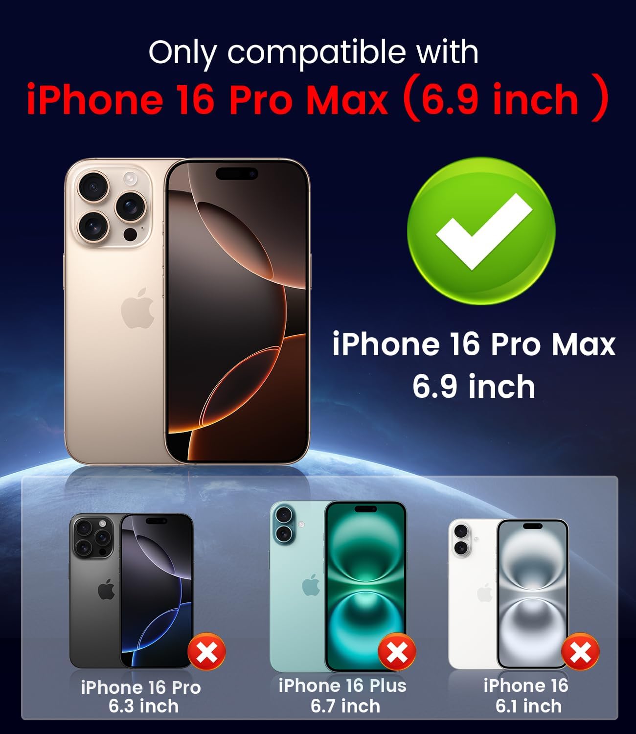 Magnetic for iPhone 16 Pro Max Case [Compatible with MagSafe][Built-in Camera Lens Protector] Slim Soft Silicone Bumper Shockproof Metallic Luster Phone Case (Blue)
