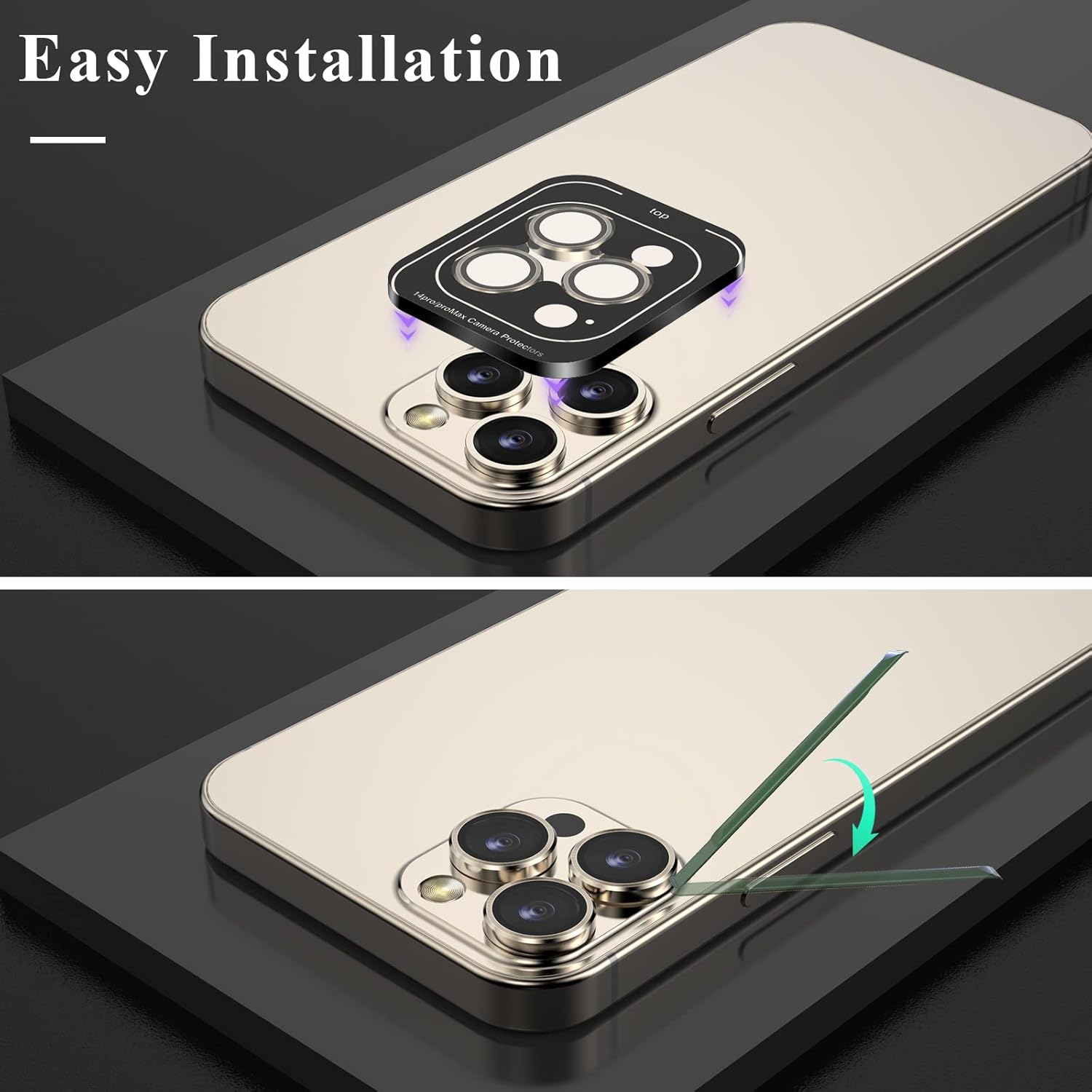 YWXTW Designed for iPhone 14 Pro Max Camera Lens Protector, for iPhone 14 Pro Camera Lens Protector, Individual Metal Anti Scratch HD Clear Case Friendly Tempered Glass Camera Cover, 1 Set