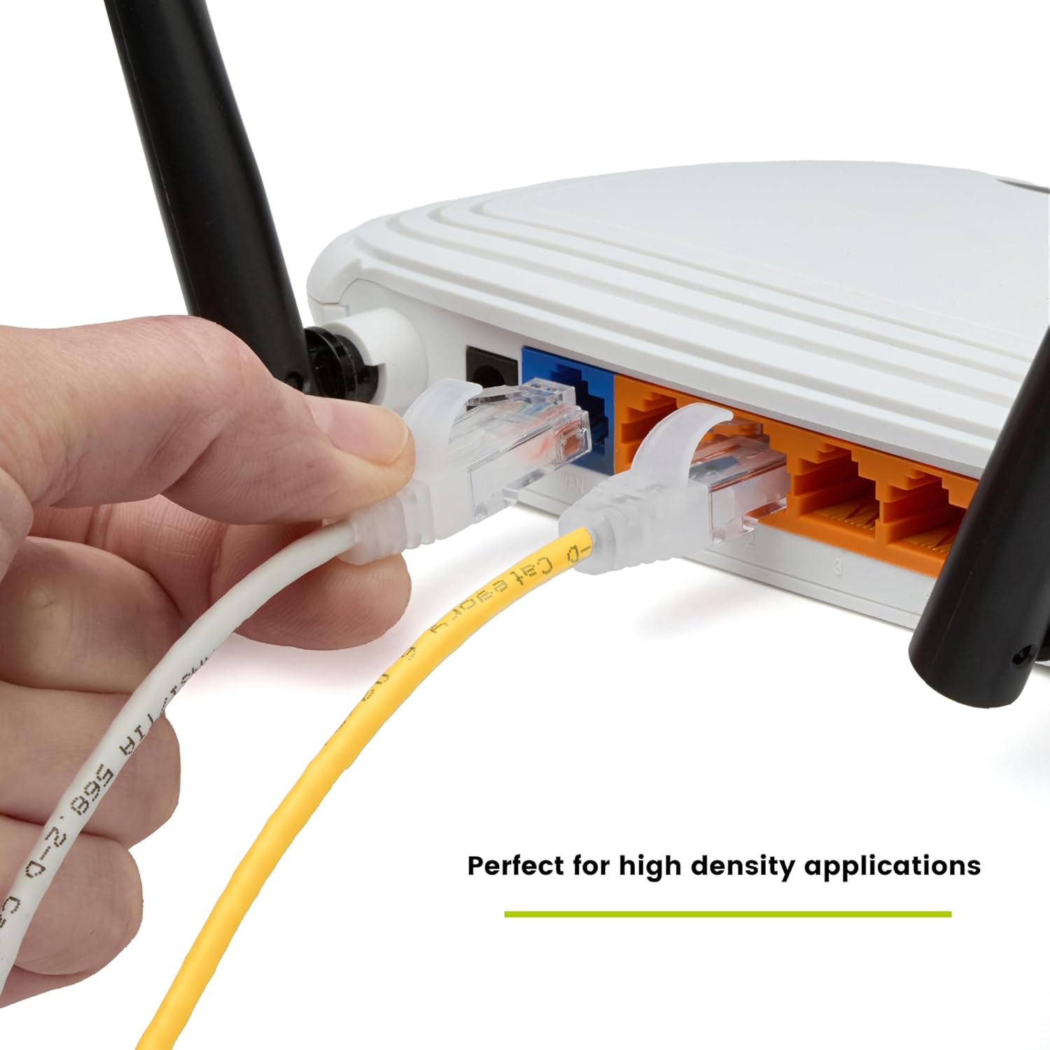 TRUECABLE Cat6 Component Rated Patch Cable, Unshielded (U/UTP), 7ft, Yellow, 28AWG Solid Copper, Snagless 10G High-Speed Ethernet Cable, PoE++ 4PPoE 100W, UL Listed, RoHS-3, 5 Pack