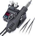 WEP 8858-V Hot Air Rework Station Kit with Compact Size, Integrated Nozzle Holder, 3 Nozzles, 2 Tweezers, Adjustable Temperature& Air Volume, PID Program, °C/°F Conversion and More