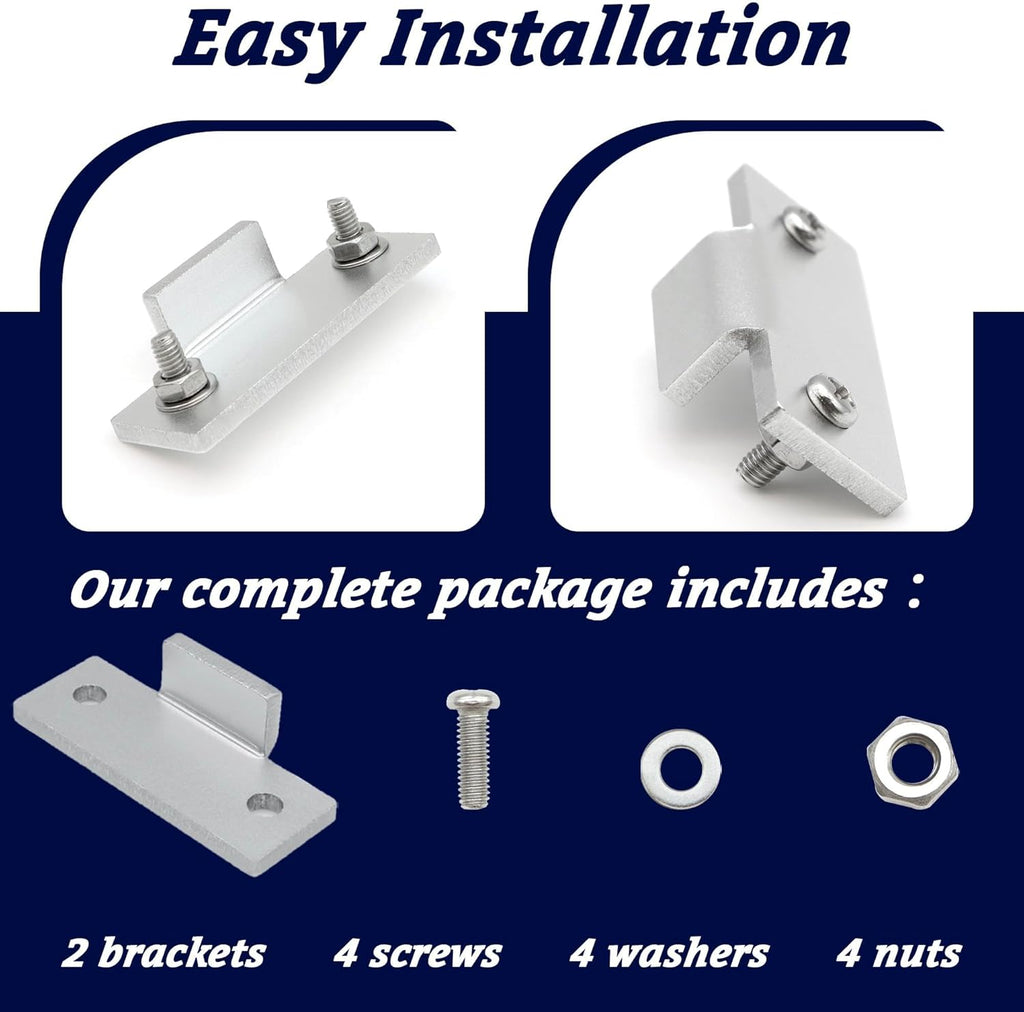 Turntable Dust Cover Hinges - Repair Tabs and Hinge Brackets for Technics SL-D2 3200 B2 Q2 D3 - Includes 2-Brackets, 4-Screws, 4-Washers, and 4-Nuts - Easy Installation for Turntable Dust Cover Repair
