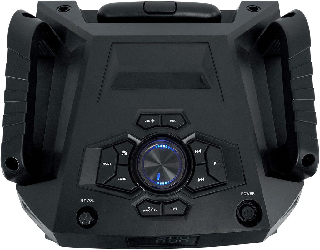 Rockville ROCKNGO 800 10" Portable Bluetooth Speaker, LED Lights, Wheels, Mic Priority, for Parties and Outdoor Events