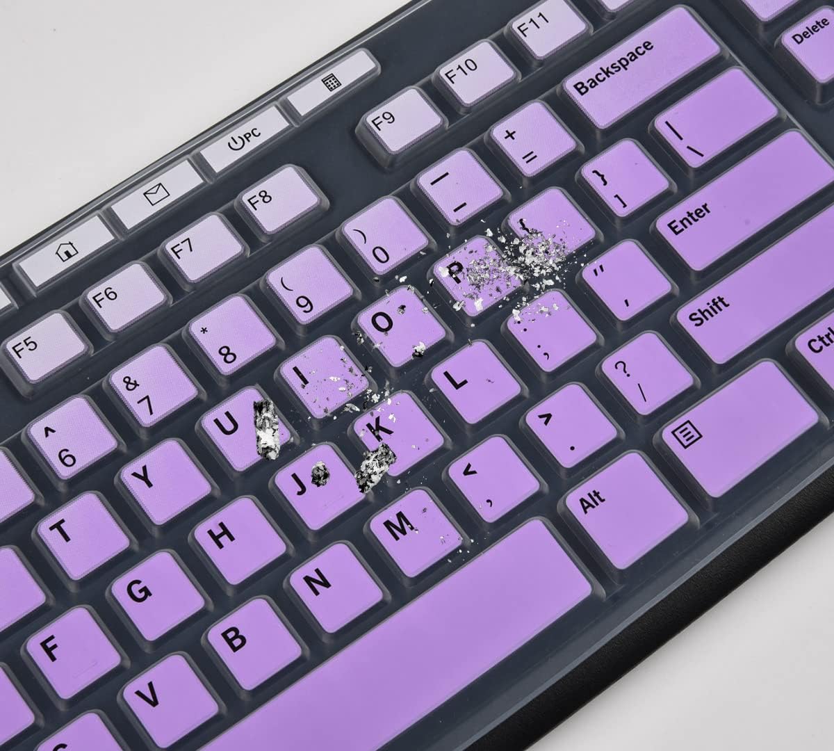 Keyboard Cover for Logitech MK370 MK270 MK295 Keyboard, Logitech MK270 K270 MK260 Keyboard Cover Skin Protector - Gradual Purple