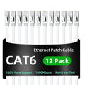 Yauhody CAT 6 Ethernet Cable 3ft 12-Pack White, High Speed Solid Flat CAT6 by Yauhody