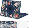 MOSISO Compatible with MacBook Air 13 inch Case 2025 2024 2023 2022 M4 A3240 M3 A3113 M2 A2681, Lush Floral Hard Shell&Keyboard Cover&Screen Protector for MacBook Air 13.6 inch Case, Blue