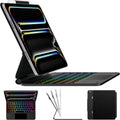typecase Edge Keyboard Case for iPad Pro 11-inch (M4) 2024,Magic Keyboard with 11 Colors Backlight for iPad Pro 11,Keyboard Case with Pencil Holder,Multi-Touch Trackpad, Easy-Set Magnetic Stand,Black