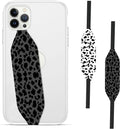 Phone Grip Strap - Reversible Finger Holder for Phone Back, Customizable Anti-Slip Design, Wireless Charging Compatible Detachable Holder for iPhone - Leopard Night