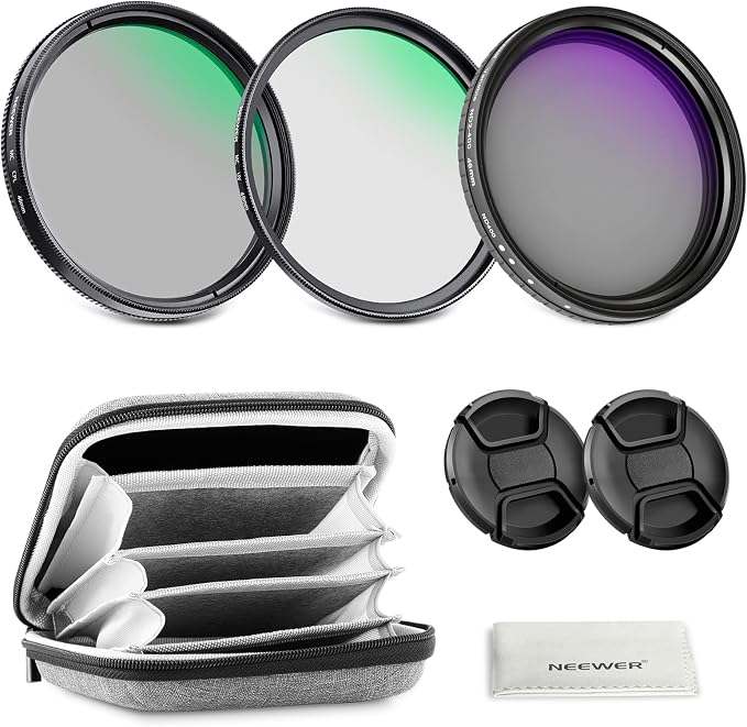 NEEWER 46mm Variable ND + CPL + UV Filter Kit by Neewer